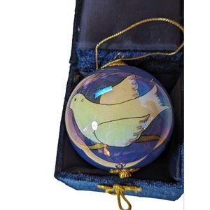 INSIDE REVERSE HAND PAINTED GLASS ORNAMENT Dove 2” ORNAMENT UNBRANDED